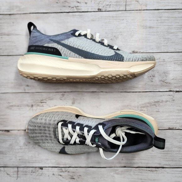 Sz 6 NIKE ZoomX Invincible Run FK 3 Cool Grey Black Pewter FN7503 065 No Lid - Picture 1 of 9